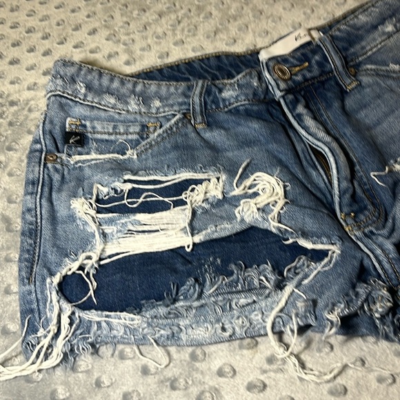 KanCan Denim Frayed cut off Shorts Large Shorties - Picture 6 of 7